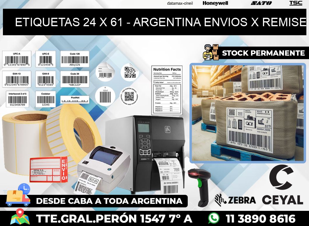 ETIQUETAS 24 x 61 – ARGENTINA ENVIOS X REMISE