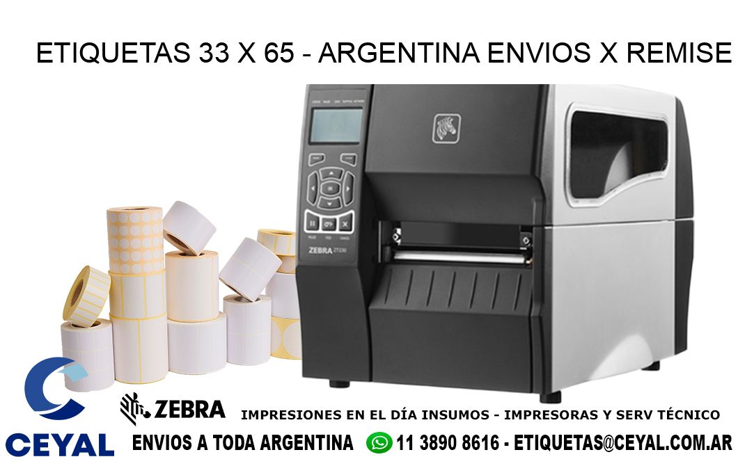 ETIQUETAS 33 x 65 - ARGENTINA ENVIOS X REMISE