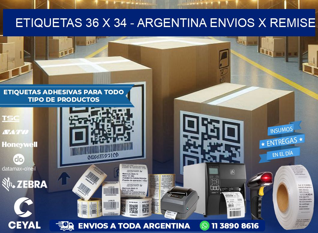 ETIQUETAS 36 x 34 - ARGENTINA ENVIOS X REMISE