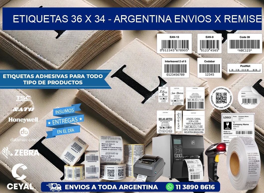 ETIQUETAS 36 x 34 – ARGENTINA ENVIOS X REMISE