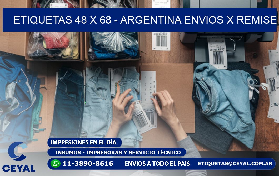 ETIQUETAS 48 x 68 - ARGENTINA ENVIOS X REMISE