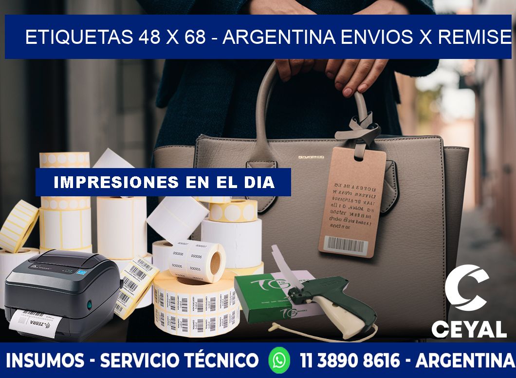 ETIQUETAS 48 x 68 - ARGENTINA ENVIOS X REMISE