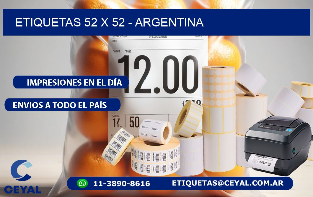 ETIQUETAS 52 x 52 - ARGENTINA