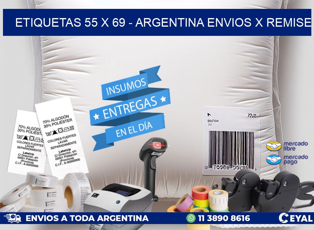 ETIQUETAS 55 x 69 – ARGENTINA ENVIOS X REMISE