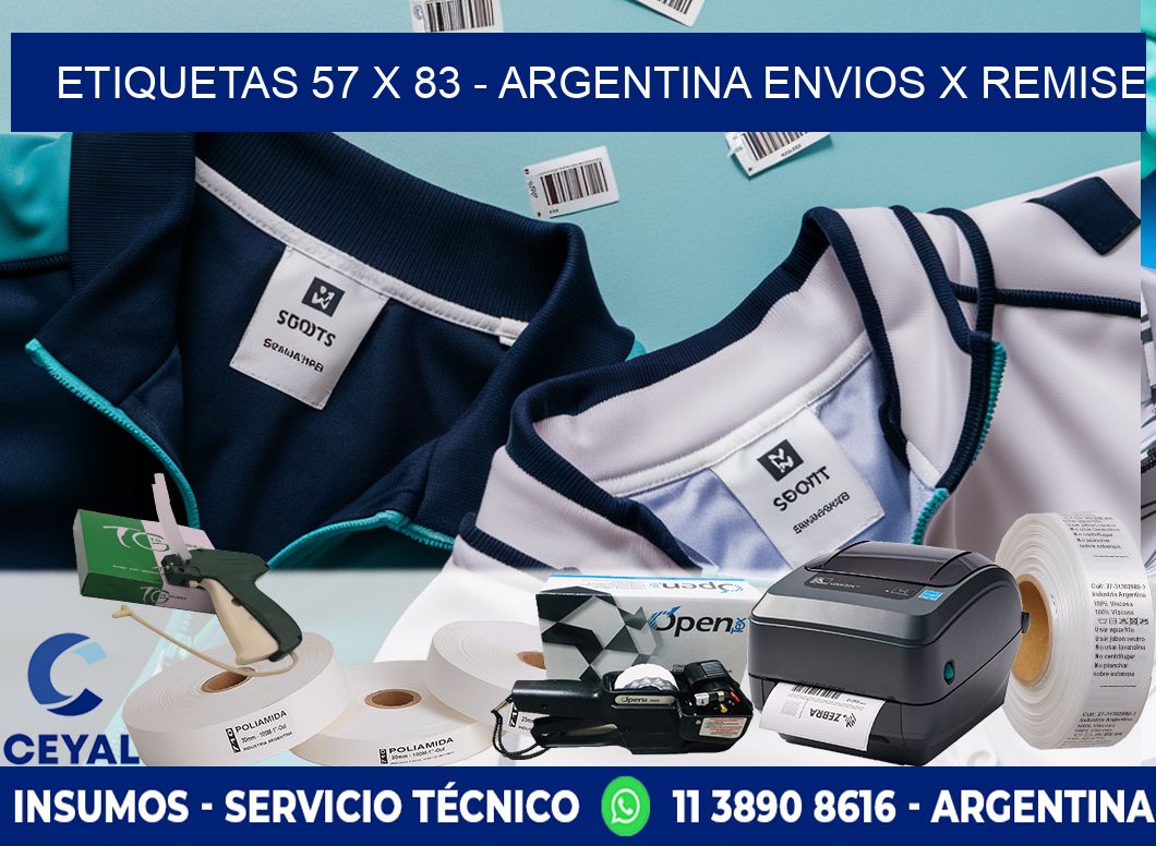 ETIQUETAS 57 x 83 - ARGENTINA ENVIOS X REMISE