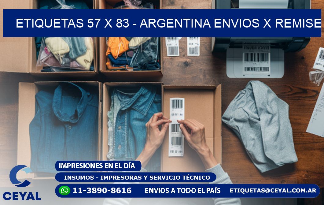 ETIQUETAS 57 x 83 - ARGENTINA ENVIOS X REMISE
