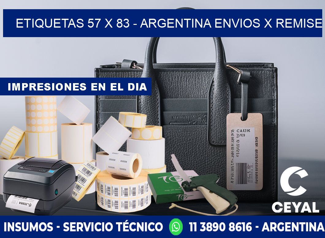 ETIQUETAS 57 x 83 - ARGENTINA ENVIOS X REMISE