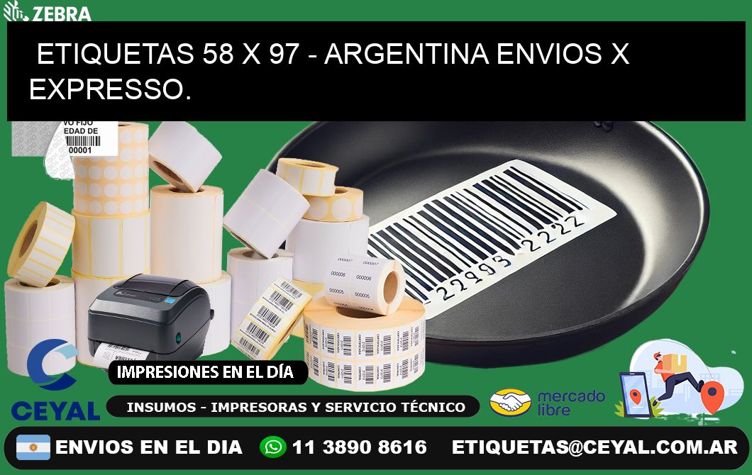 ETIQUETAS 58 x 97 - ARGENTINA ENVIOS X EXPRESSO.