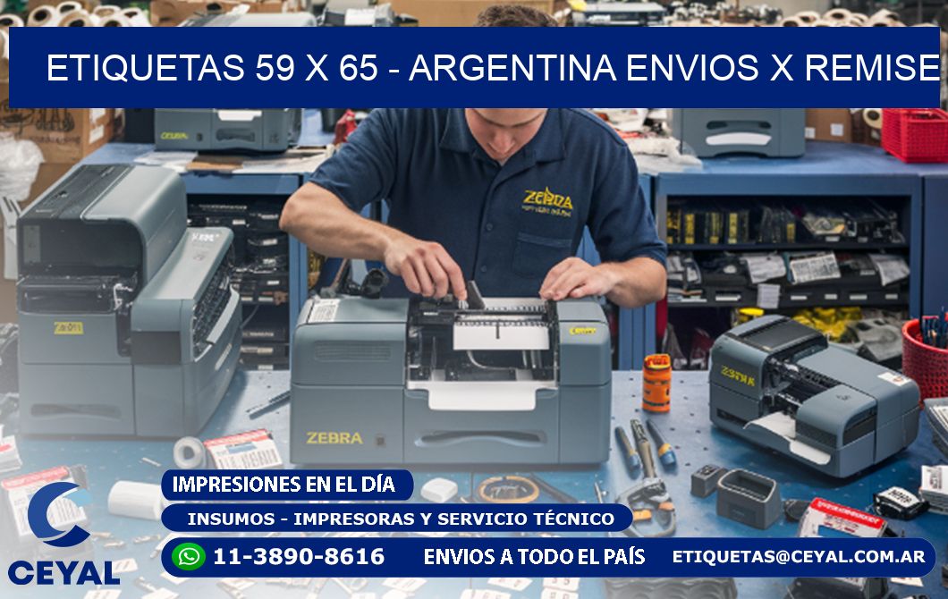 ETIQUETAS 59 x 65 - ARGENTINA ENVIOS X REMISE