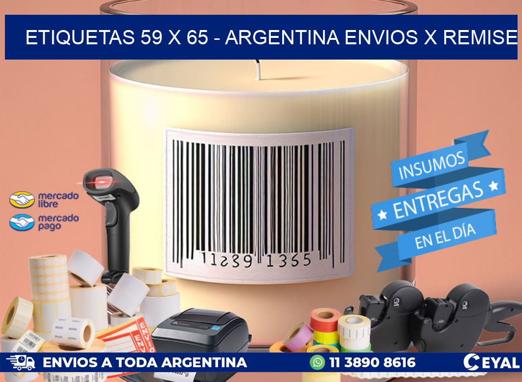 ETIQUETAS 59 x 65 - ARGENTINA ENVIOS X REMISE