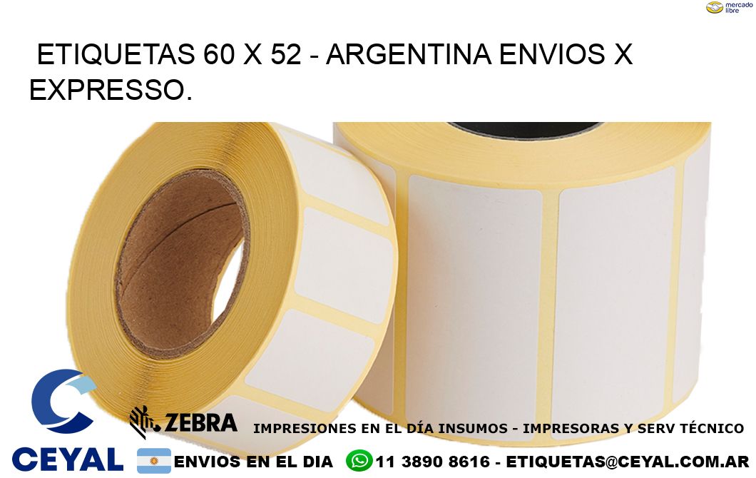 ETIQUETAS 60 x 52 – ARGENTINA ENVIOS X EXPRESSO.