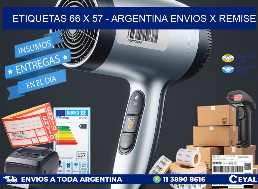 ETIQUETAS 66 x 57 - ARGENTINA ENVIOS X REMISE