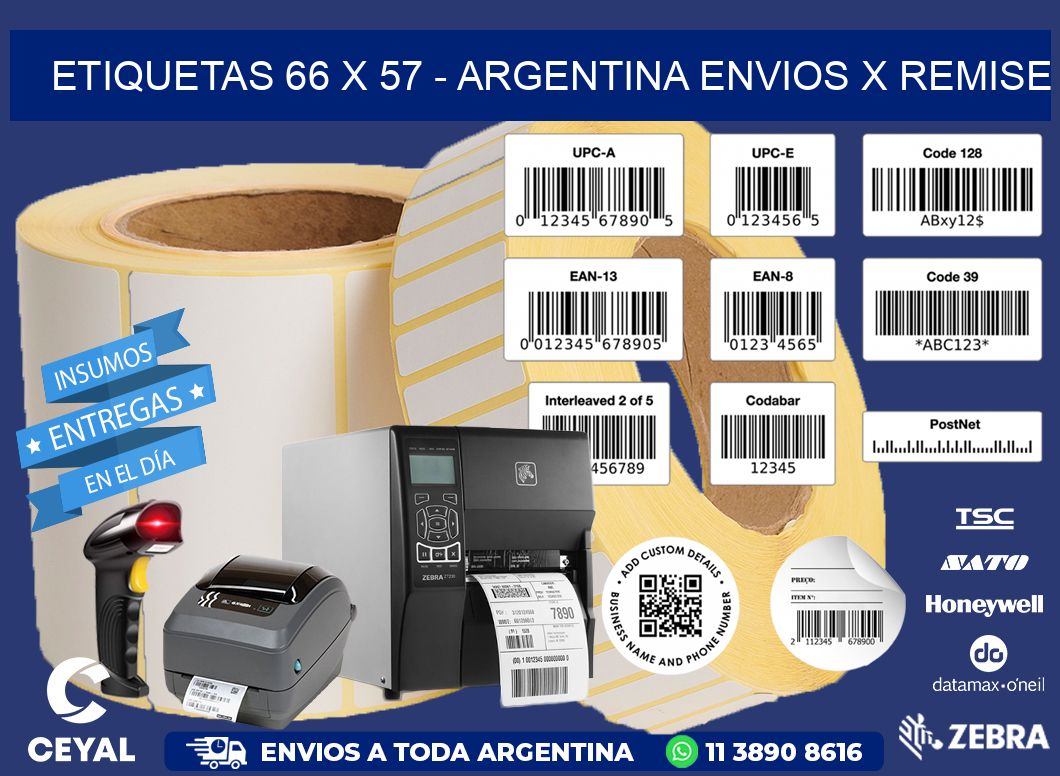 ETIQUETAS 66 x 57 - ARGENTINA ENVIOS X REMISE