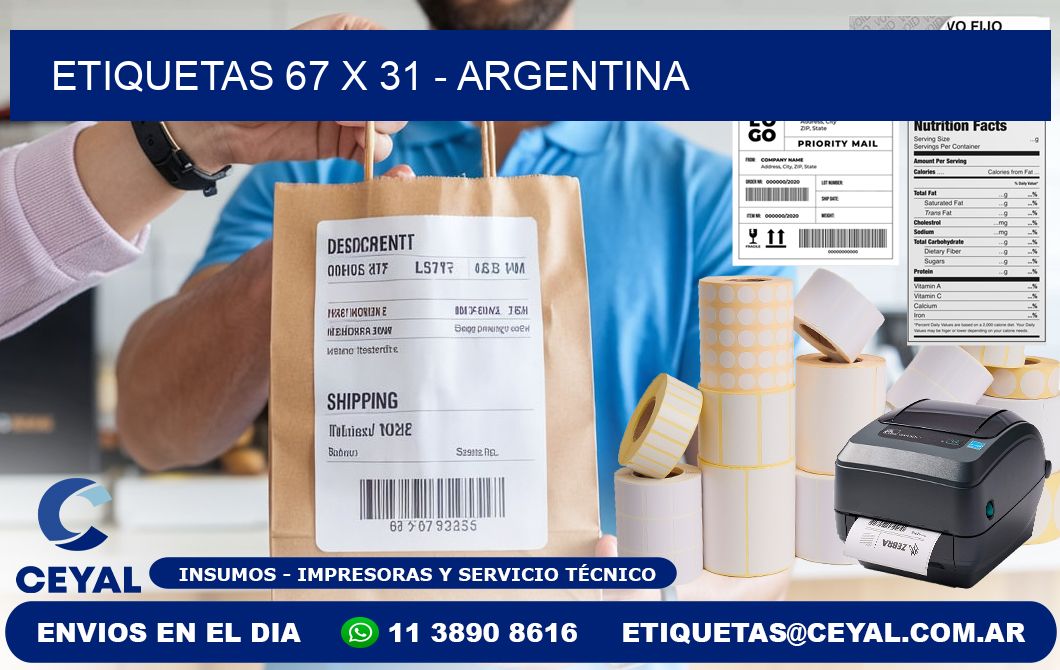 ETIQUETAS 67 x 31 - ARGENTINA