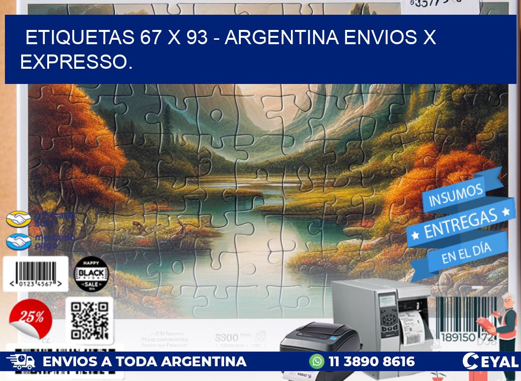 ETIQUETAS 67 x 93 - ARGENTINA ENVIOS X EXPRESSO.