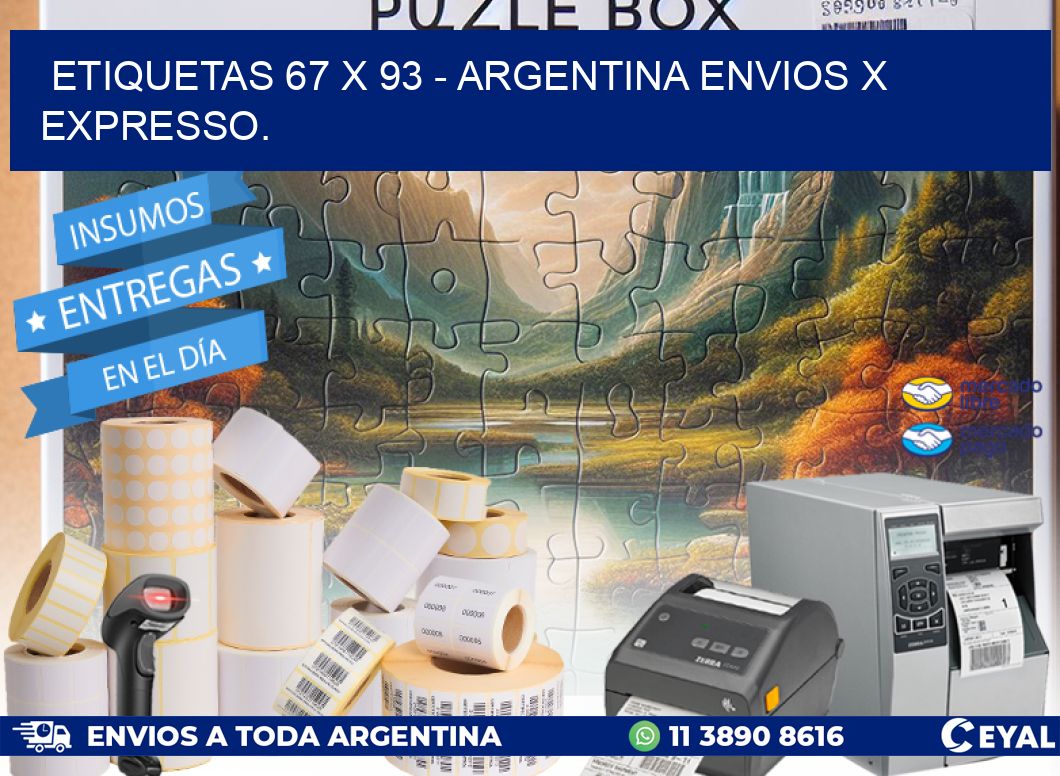 ETIQUETAS 67 x 93 - ARGENTINA ENVIOS X EXPRESSO.