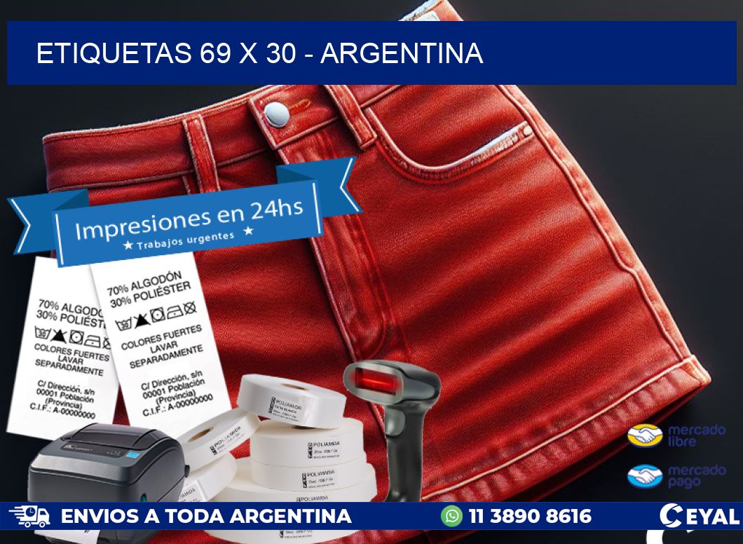 ETIQUETAS 69 x 30 - ARGENTINA