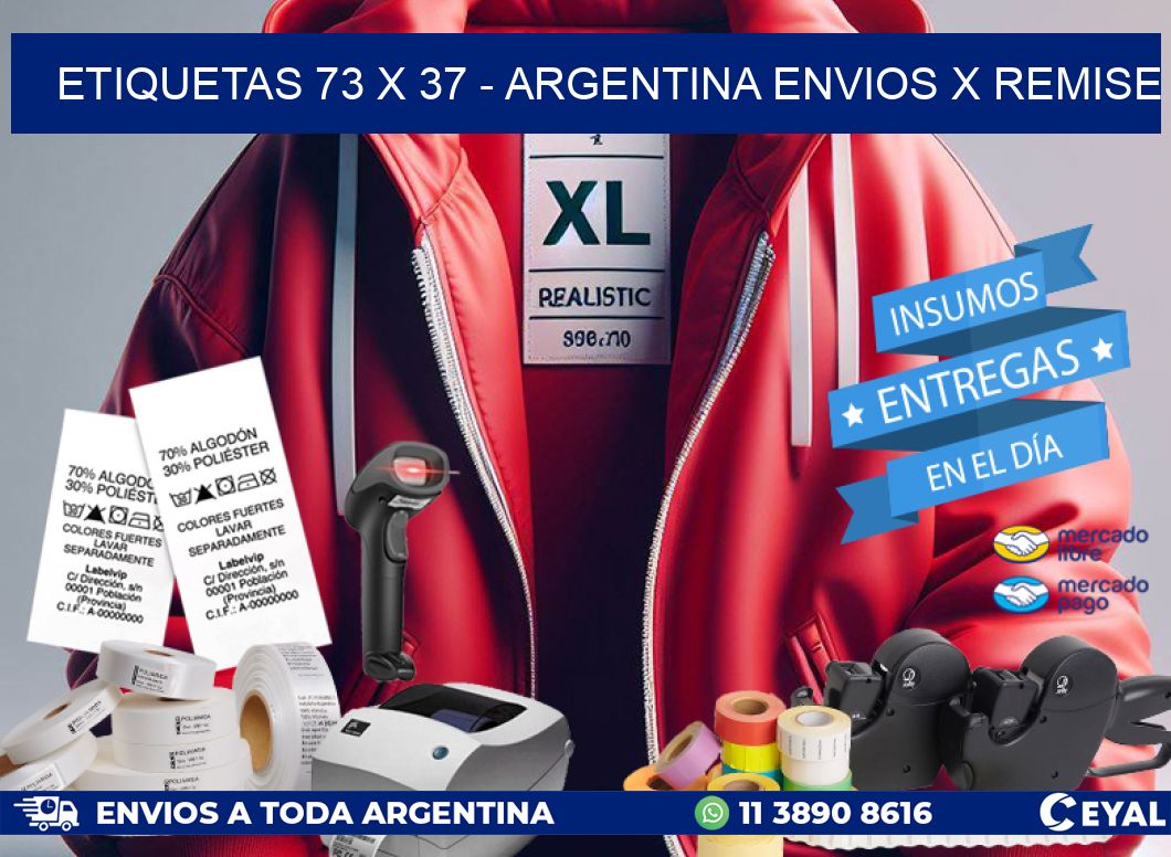 ETIQUETAS 73 x 37 – ARGENTINA ENVIOS X REMISE