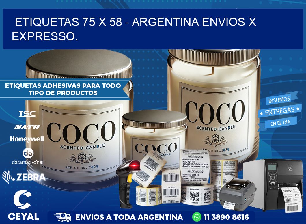 ETIQUETAS 75 x 58 – ARGENTINA ENVIOS X EXPRESSO.