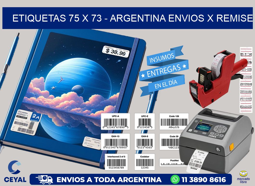 ETIQUETAS 75 x 73 - ARGENTINA ENVIOS X REMISE