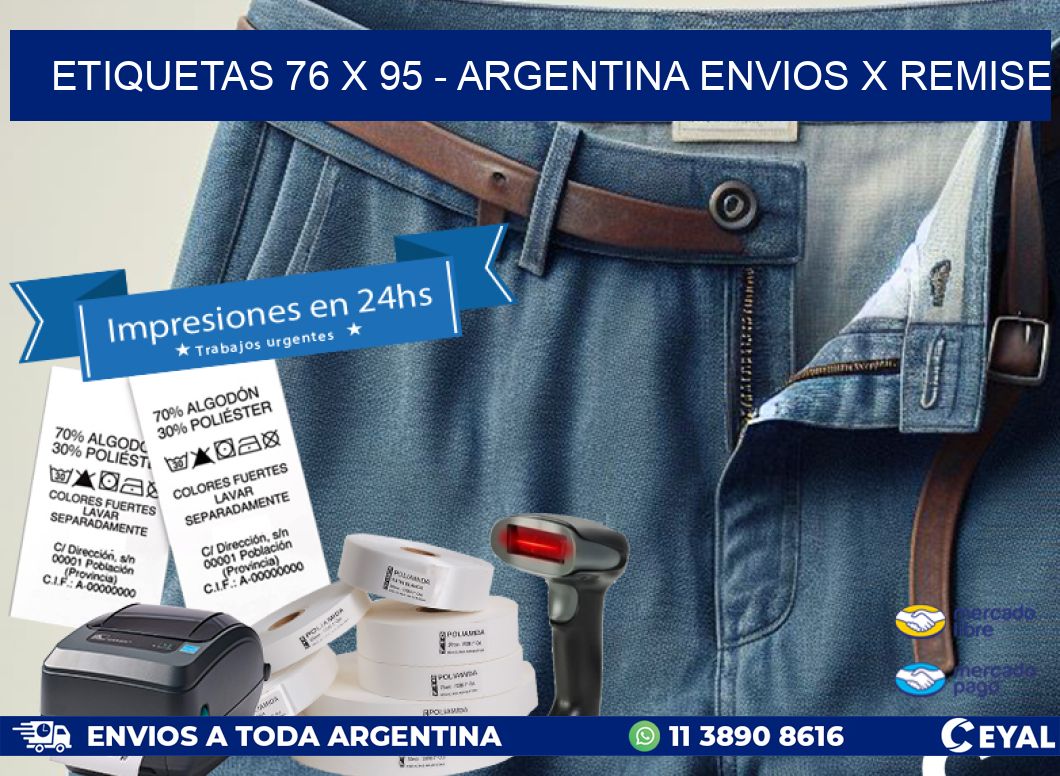 ETIQUETAS 76 x 95 - ARGENTINA ENVIOS X REMISE