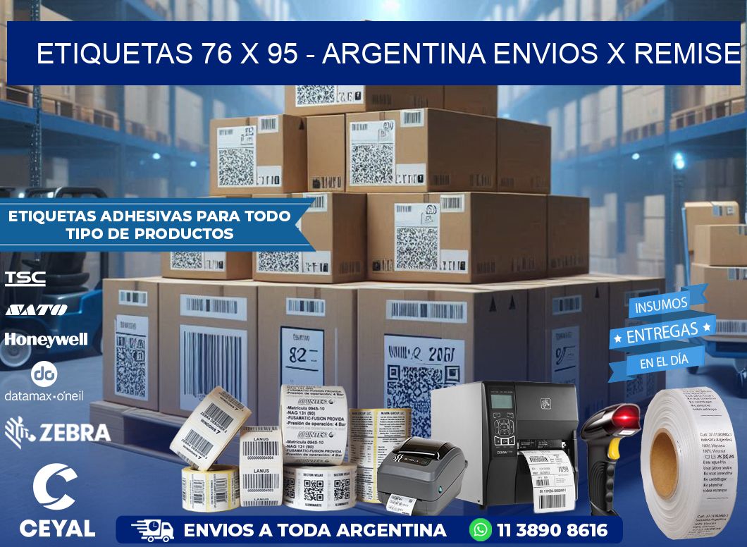 ETIQUETAS 76 x 95 - ARGENTINA ENVIOS X REMISE