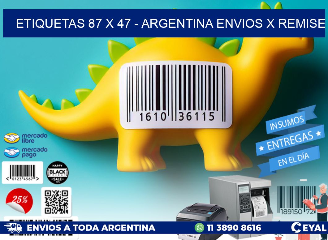 ETIQUETAS 87 x 47 - ARGENTINA ENVIOS X REMISE