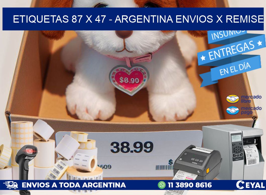 ETIQUETAS 87 x 47 – ARGENTINA ENVIOS X REMISE