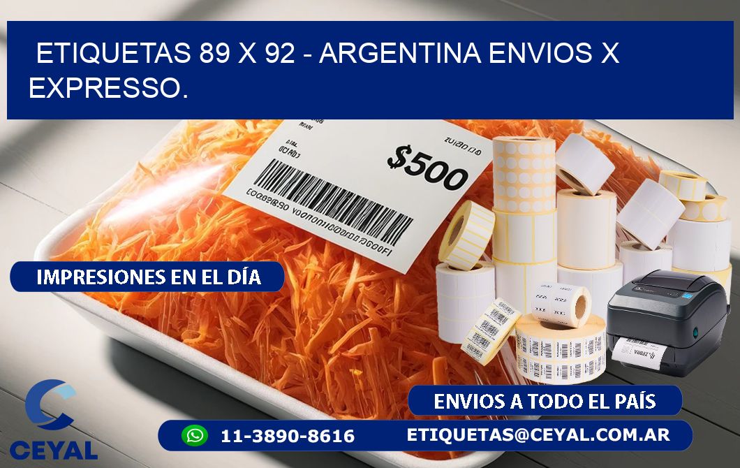 ETIQUETAS 89 x 92 - ARGENTINA ENVIOS X EXPRESSO.