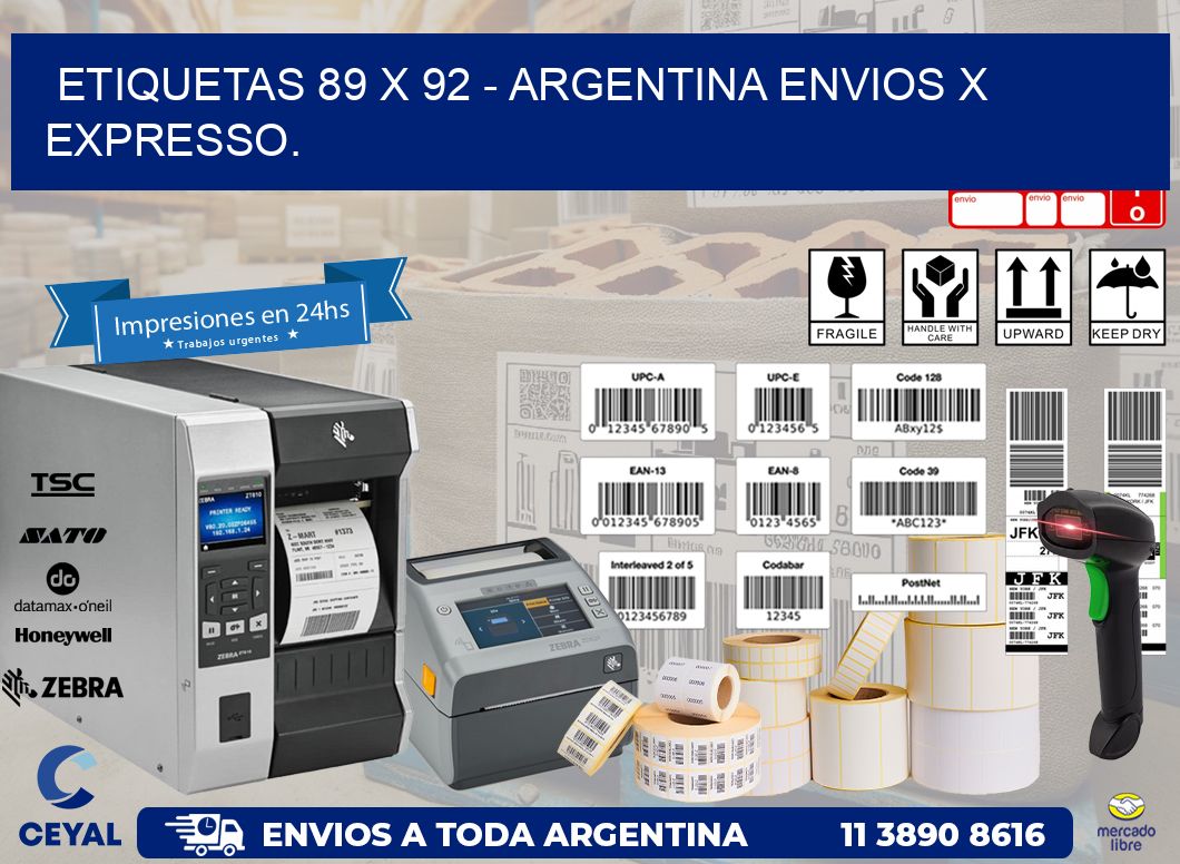 ETIQUETAS 89 x 92 – ARGENTINA ENVIOS X EXPRESSO.