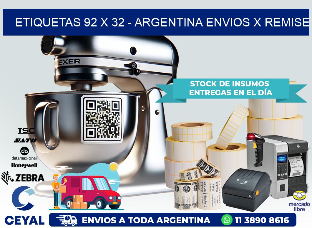 ETIQUETAS 92 x 32 – ARGENTINA ENVIOS X REMISE