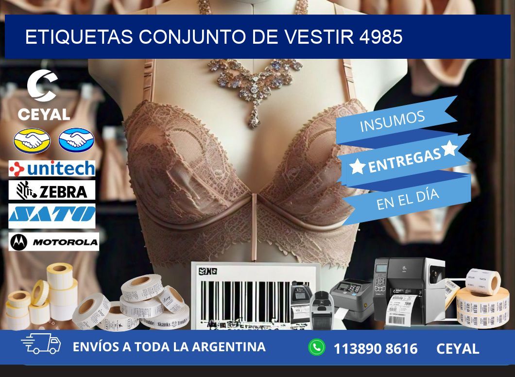 ETIQUETAS CONJUNTO DE VESTIR 4985