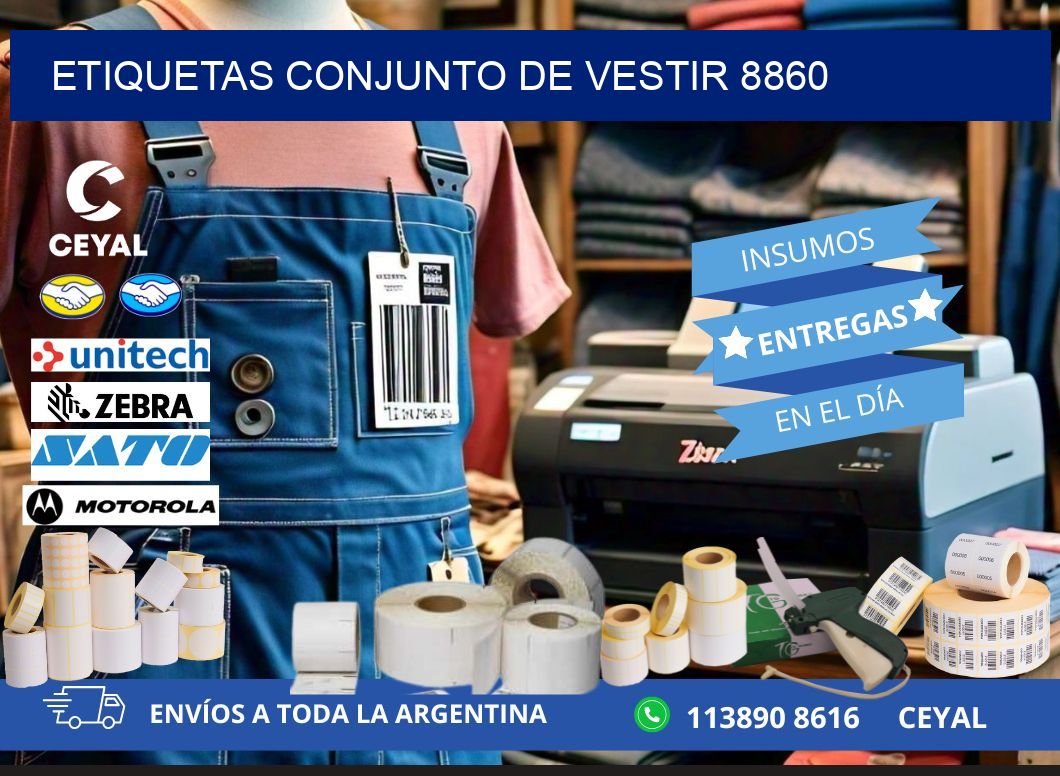 ETIQUETAS CONJUNTO DE VESTIR 8860