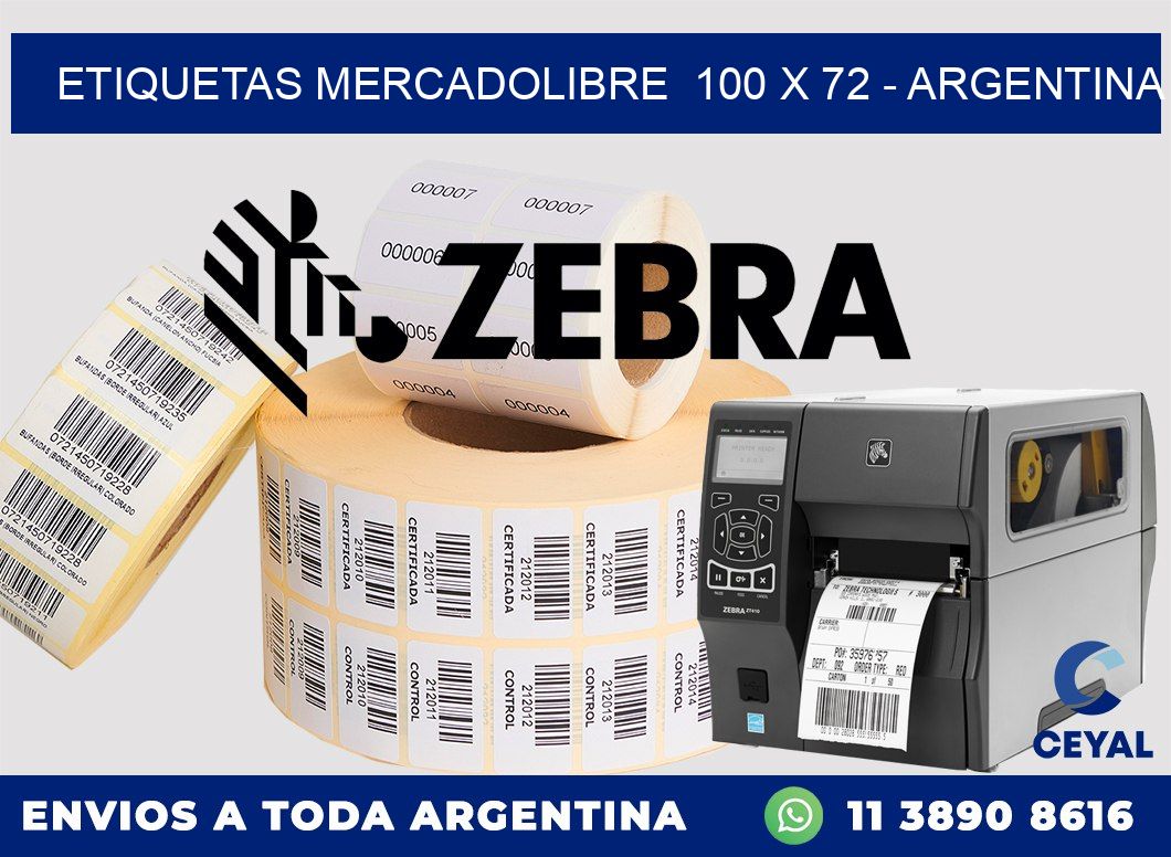 ETIQUETAS MERCADOLIBRE  100 x 72 – ARGENTINA