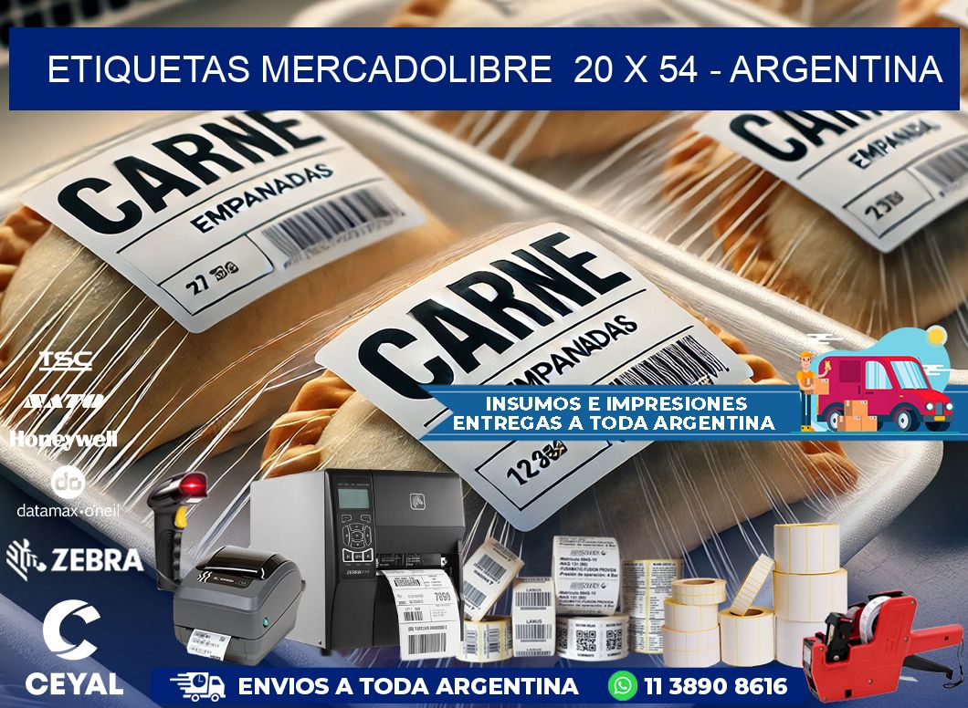 ETIQUETAS MERCADOLIBRE  20 x 54 - ARGENTINA