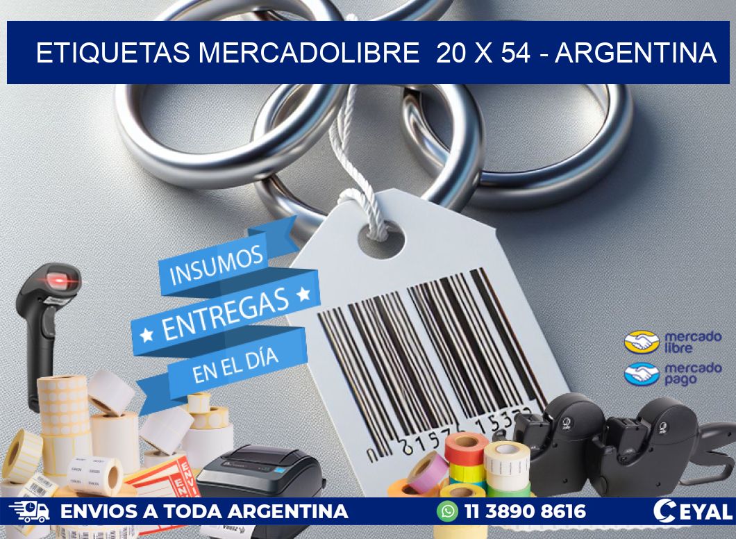 ETIQUETAS MERCADOLIBRE  20 x 54 - ARGENTINA