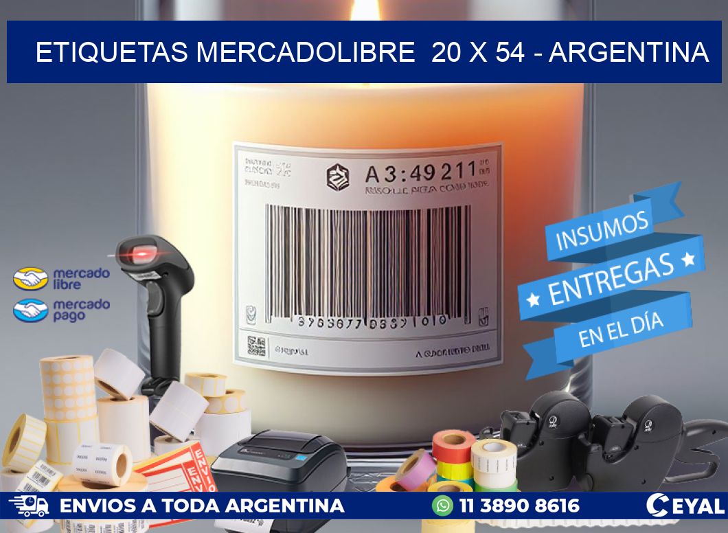 ETIQUETAS MERCADOLIBRE  20 x 54 - ARGENTINA