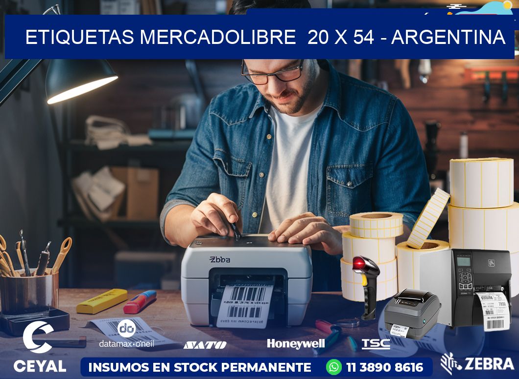 ETIQUETAS MERCADOLIBRE  20 x 54 - ARGENTINA