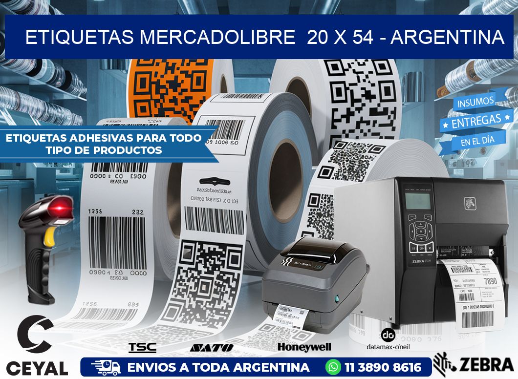 ETIQUETAS MERCADOLIBRE  20 x 54 – ARGENTINA