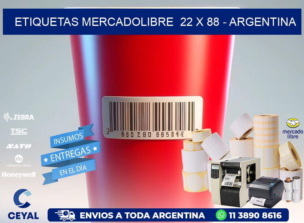 ETIQUETAS MERCADOLIBRE  22 x 88 - ARGENTINA