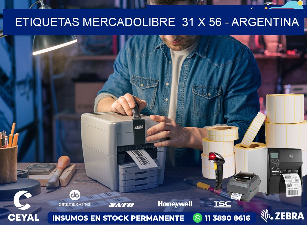 ETIQUETAS MERCADOLIBRE  31 x 56 - ARGENTINA