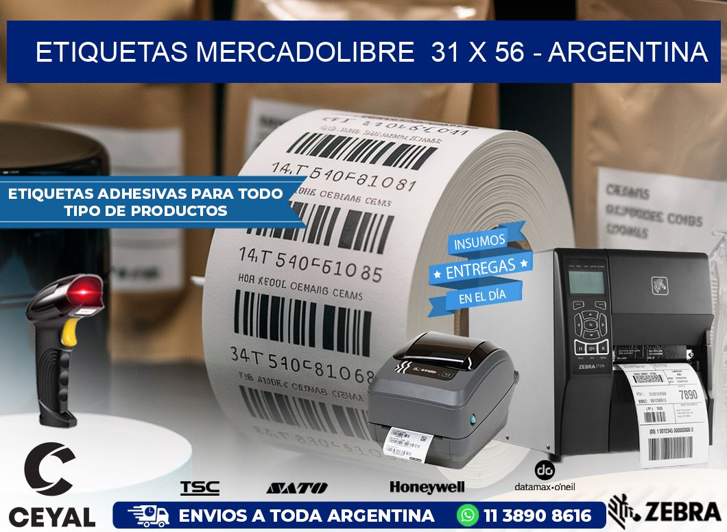 ETIQUETAS MERCADOLIBRE  31 x 56 – ARGENTINA