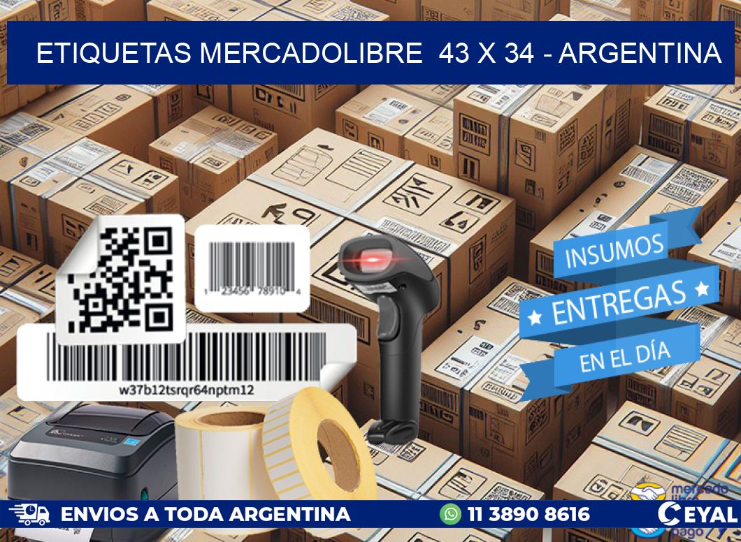 ETIQUETAS MERCADOLIBRE  43 x 34 - ARGENTINA