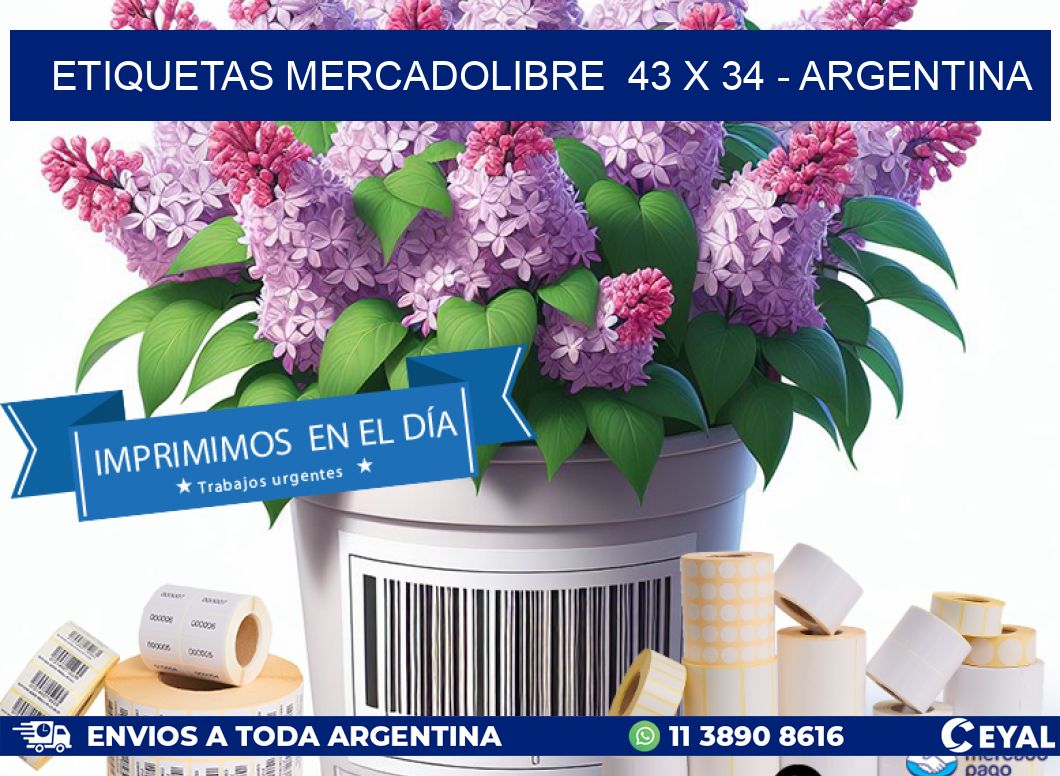 ETIQUETAS MERCADOLIBRE  43 x 34 - ARGENTINA