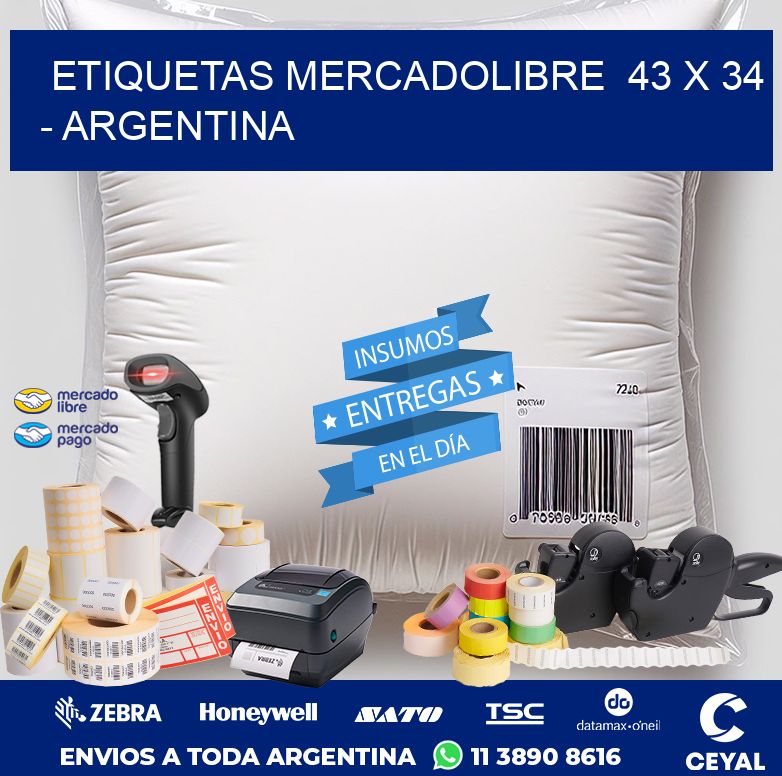 ETIQUETAS MERCADOLIBRE  43 x 34 - ARGENTINA