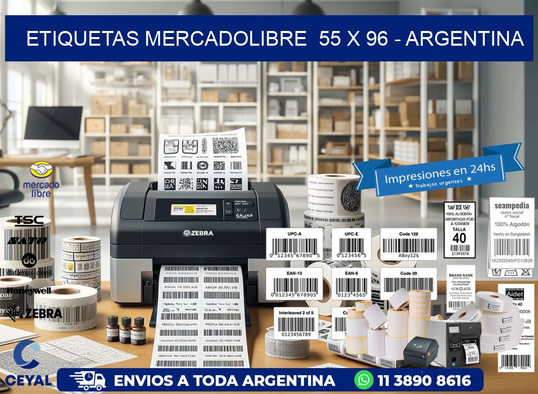 ETIQUETAS MERCADOLIBRE  55 x 96 – ARGENTINA