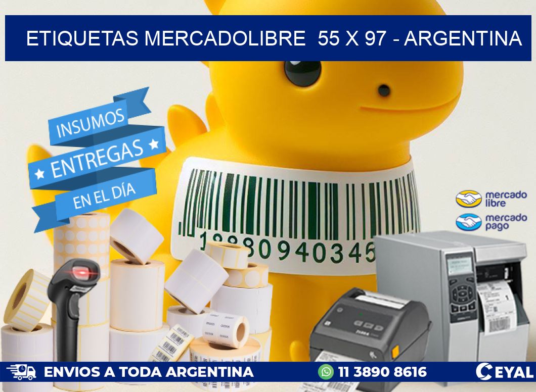 ETIQUETAS MERCADOLIBRE  55 x 97 - ARGENTINA