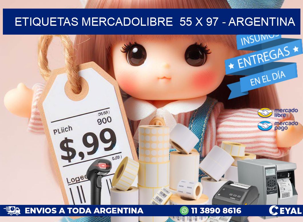 ETIQUETAS MERCADOLIBRE  55 x 97 - ARGENTINA