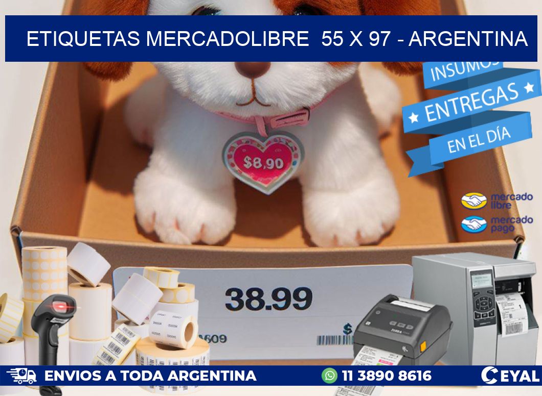 ETIQUETAS MERCADOLIBRE  55 x 97 – ARGENTINA