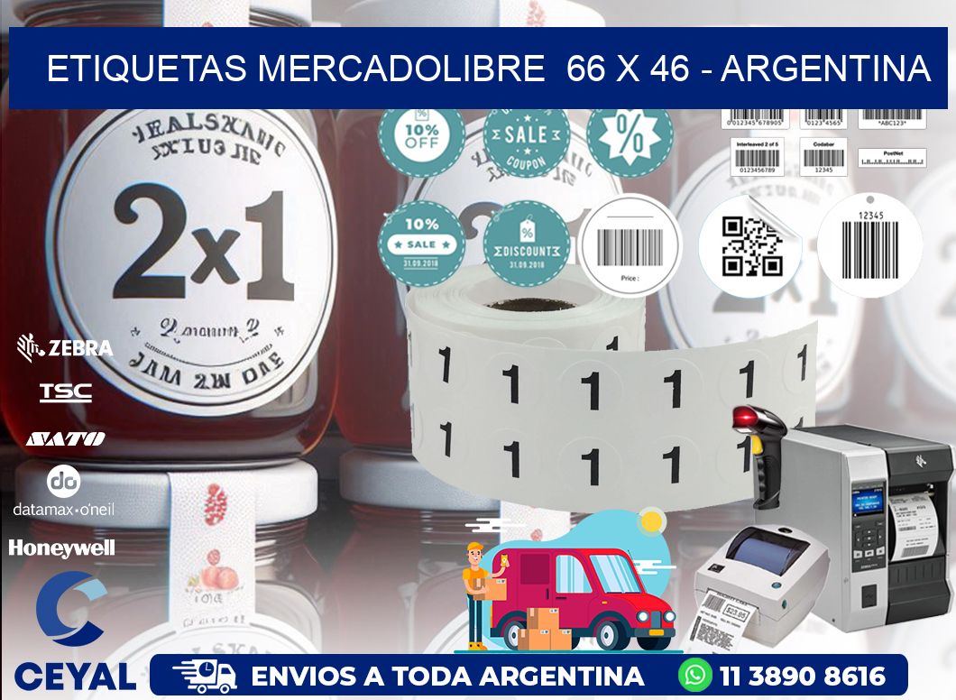 ETIQUETAS MERCADOLIBRE  66 x 46 - ARGENTINA